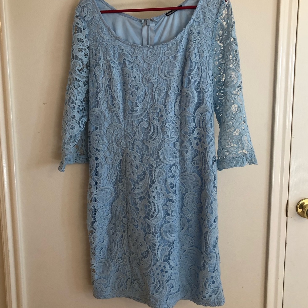 Light blue Laced dress.